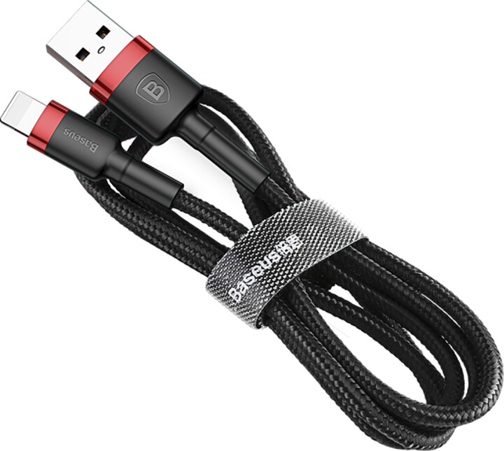 Baseus odolný nylonový kabel USB Lightning 1.5A 2M, červená + černá_814216664
