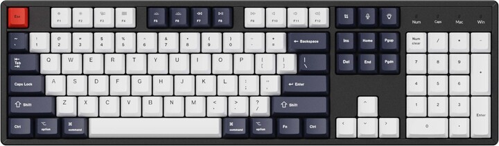 Keychron vyměnitelné klávesy, PBT, OEM, full set, bluish black white, US_1599338821