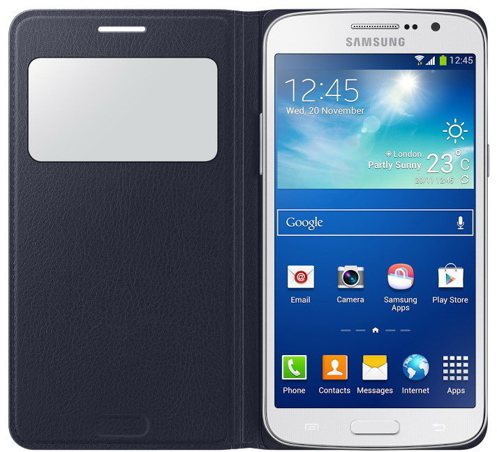 Samsung flipové pouzdro S-view EF-CG710BL pro Galaxy Grand 2, modrá_1945086685