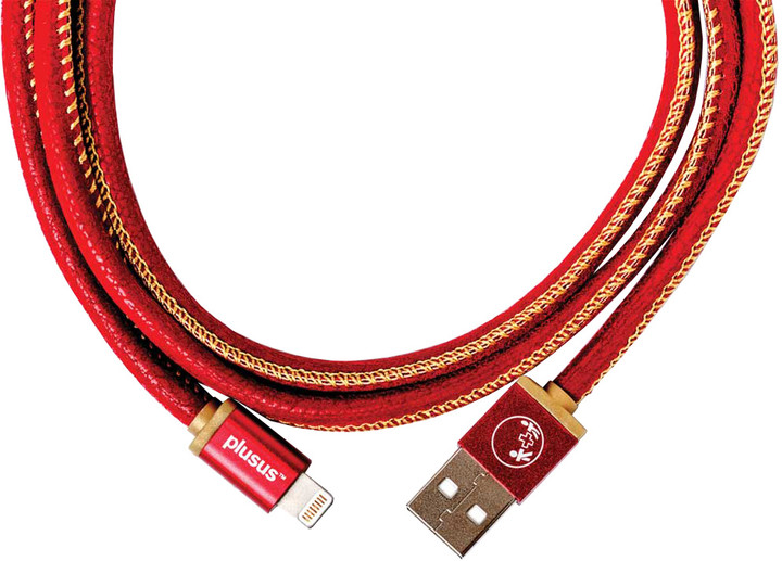 PlusUs LifeStar Handcrafted USB Charge &amp; Sync cable (1m) Lightning - Red /Yellow_12337223