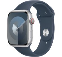 Apple Watch Series 9, Cellular, 45mm, Silver, Storm Blue Sport Band - S/M_530039053