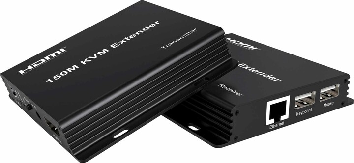 PremiumCord HDMI KVM extender na 150m přes jeden kabel Cat5e/Cat6, FULL HD 1080p_1441302378