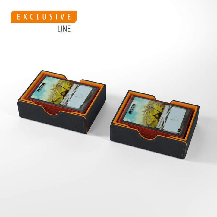 Krabička na karty Gamegenic - Cards Lair 400+, konvertibilní systém, černá/oranžová_1145787310