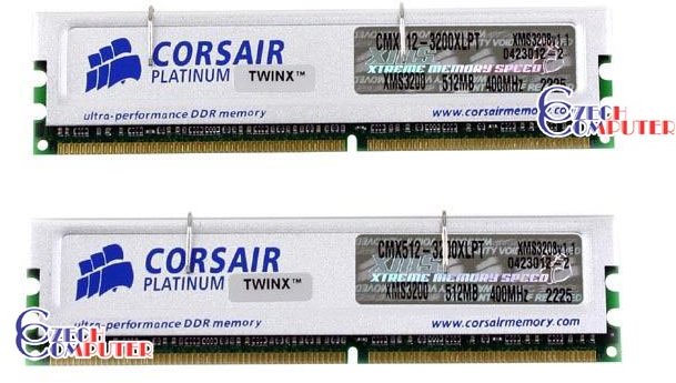 Corsair DIMM 1024MB DDR 400MHz TwinX1024-3200XLPT_520620002