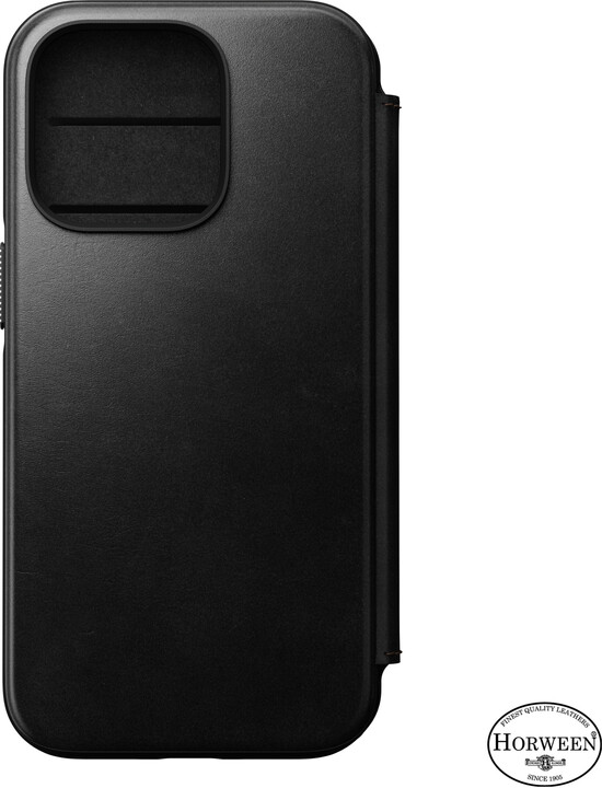 Nomad kožené flipové pouzdro MagSafe Folio pro Apple iPhone 14 Pro, černá_945911113