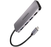 AXAGON multifunkční HUB 6v1 USB 3.2 Gen 1, 3x USB-A, HDMI, SD/microSD, PD 100W, kabel USB-C 20cm HMC-HCR3A