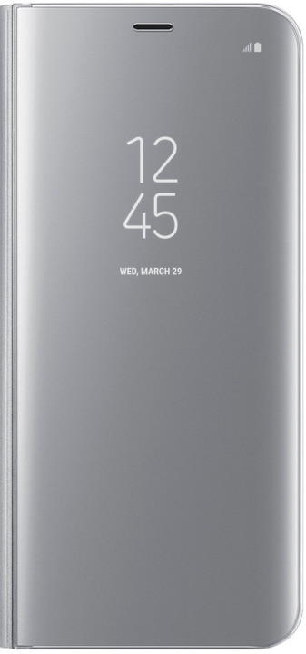 Samsung S8+, Flipové pouzdro Clear View se stojánkem, stříbrná_829456844