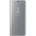 Samsung S8+, Flipové pouzdro Clear View se stojánkem, stříbrná