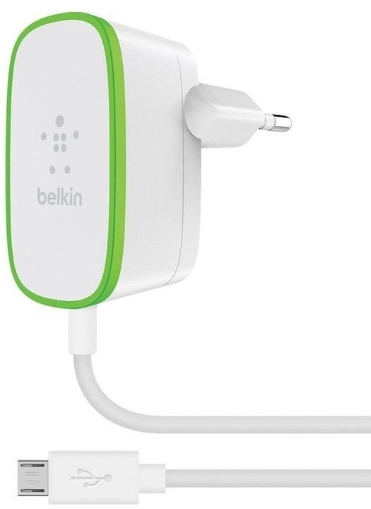 Belkin USB 230V nabíječka, 5V/2.4A vč. micro USB kabelu, bílá_1727724012