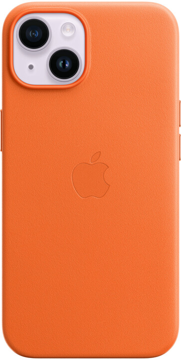 Apple kožený kryt s MagSafe pro iPhone 14, oranžová_149604900