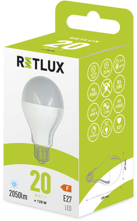 Retlux žárovka RLL 464, LED A67, E27, 20W, denní bílá_1178889335