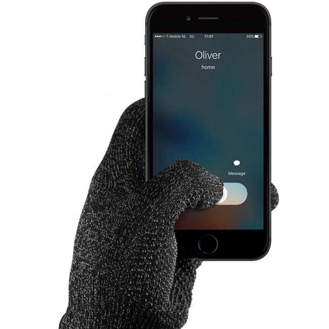 MUJJO Rukavice dvouvrstvé dotykové rukavice pro SmartPhone - velikost S - černé_1449305793