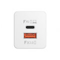 Forever síťová nabíječka GaN Core s rychlonabíjením, USB-A, USB-C, PD, 65W, bílá