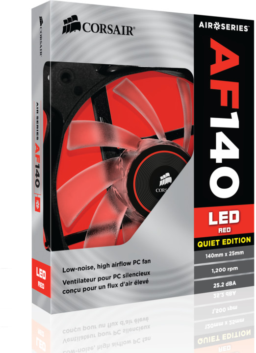Corsair Air Series AF140 Quiet LED Red Edition, 140mm_1114398269