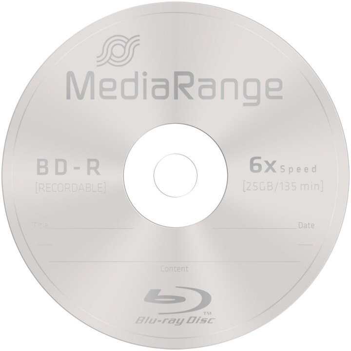 MediaRange BLU-RAY 25GB 6x, spindl, 25ks_174143047