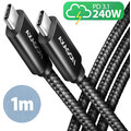 AXAGON kabel USB-C - USB-C, 240W 5A, ALU, opletený, 1m, černá_310569743
