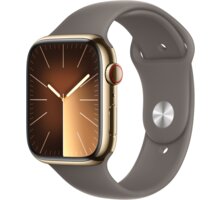 Apple Watch Series 9, Cellular, 45mm, Gold Stainless Steel, Clay Sport Band - S/M_1939340522
