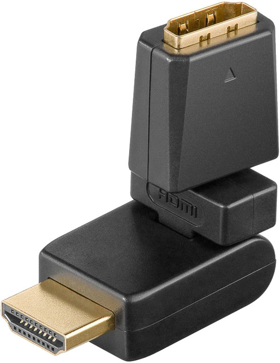 PremiumCord HDMI adapter 19pin Female - 19pin Male otočná ve dvou osách