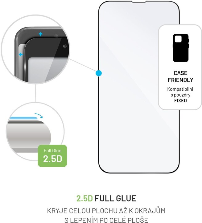 FIXED ochranné sklo Full-Cover pro Apple iPhone 14 Plus, s lepením přes celý displej, černá_277170564