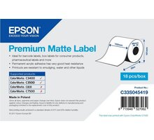 Epson ColorWorks role pro pokladní tiskárny, Premium Matte Label, 102mmx35m C33S045419