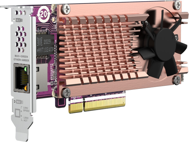QNAP QM2-2P10G1TB rozšiřující karta pro disky SSD M.2 2280 PCIe, (Gen3 x8)_707172596
