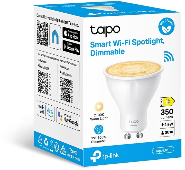 TP-LINK Tapo L610 Wi-Fi LED, 2700K, GU10, Chytrá žárovka_1588070331