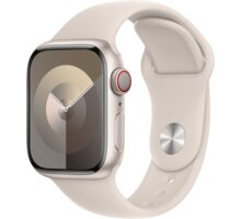 Apple Watch Series 9, Cellular, 41mm, Starlight, Starlight Sport Band - S/M MRHN3QC/A