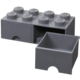 Úložný box LEGO, 2 šuplíky, velký (8), tmavě šedá