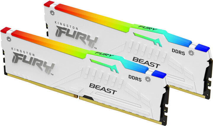 Kingston Fury Beast White RGB 32GB (2x16GB) DDR5 5600 CL36, AMD EXPO_900107134