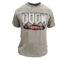 Tričko Doom: Eternal - Logo, světle šedé (S)_2051296993
