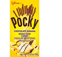 GLICO POCKY Choco Banana, banánová/čokoládová poleva, 42g