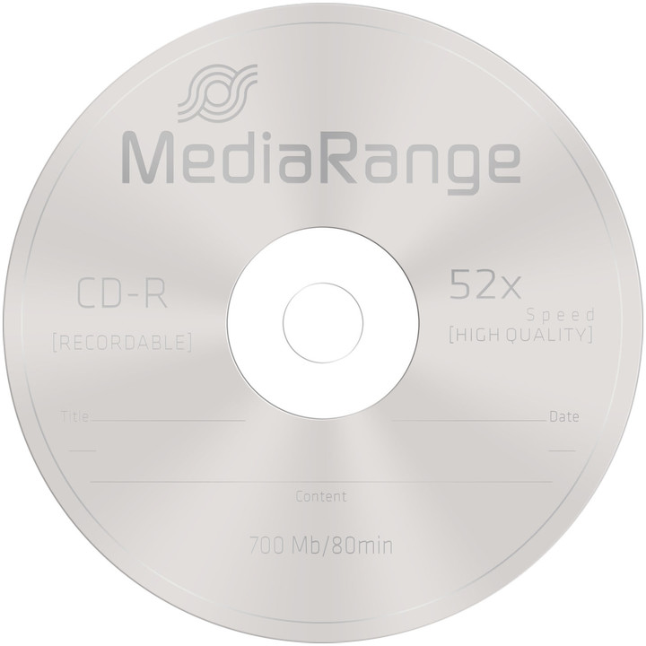 MediaRange CDR 52x 700MB, Spindle, 100ks