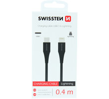 SWISSTEN datový kabel USB-C - Lightning, M/M, 0.4m, černá 71506512
