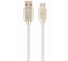 Gembird kabel CABLEXPERT USB-A - USB-C, M/M, PREMIUM QUALITY, pogumovaný, 2m, bílá
