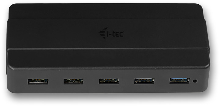 i-tec USB HUB Charging/ 7 portů/ 2 nabíjecí port/ USB 3.0/ napájecí adaptér/ černý