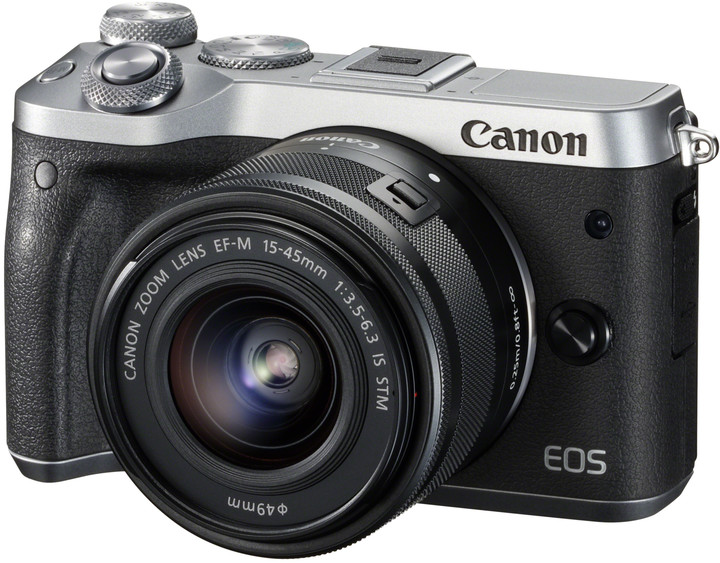 Canon EOS M6 + EF-M 15-45mm IS STM + EF-M 55-200mm IS STM, stříbrná_1000589656