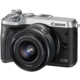 Canon EOS M6 + EF-M 15-45mm IS STM + EF-M 55-200mm IS STM, stříbrná