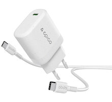 EPICO Resolve síťová nabíječka GaN, USB-C, 30W, bílá + USB-C kabel, 1.2m 9915101100183