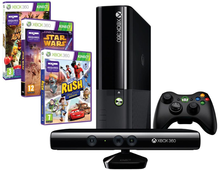 XBOX 360 Kinect Bundle 4GB (Adventures!) + Star Wars + Pixar Rush_900239802
