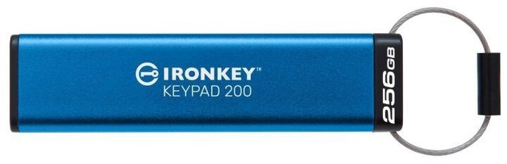 Kingston IronKey Keypad 200, 256GB, modrá_343371021