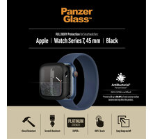 PanzerGlass ochranný kryt pro Apple Watch Series 7/8 45mm, antibakteriální, černá_2062719363
