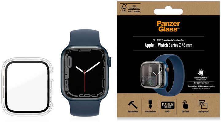 PanzerGlass ochranný kryt pro Apple Watch Series 7/8 45mm, antibakteriální, čirá_1514962168