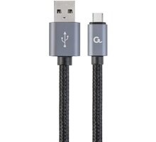 Gembird CABLEXPERT kabel USB 2.0 AM na Type-C kabel (AM/CM), 1,8m, opletený, černá