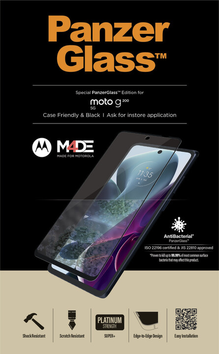 PanzerGlass ochranné sklo Edge-to-Edge pro Motorola Moto G200 5G, černá_259849324