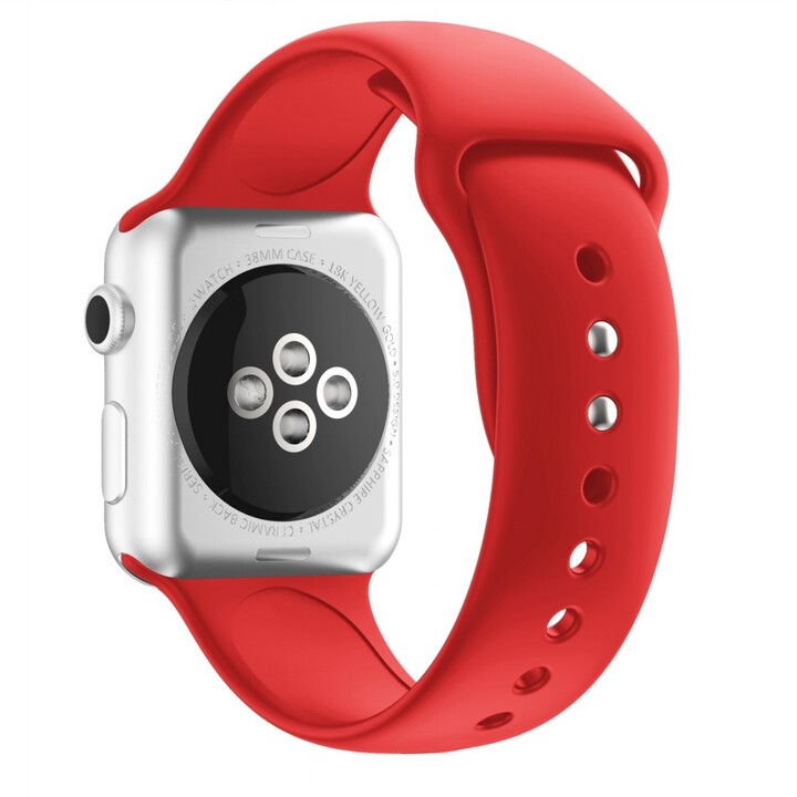 MAX silikonový řemínek pro Apple Watch 4/5, 44mm, červená_672192623