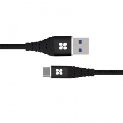 Promate kabel NeverLink-C USB - USB-A, 3A, opletený, 1.2m, černá_1832050522