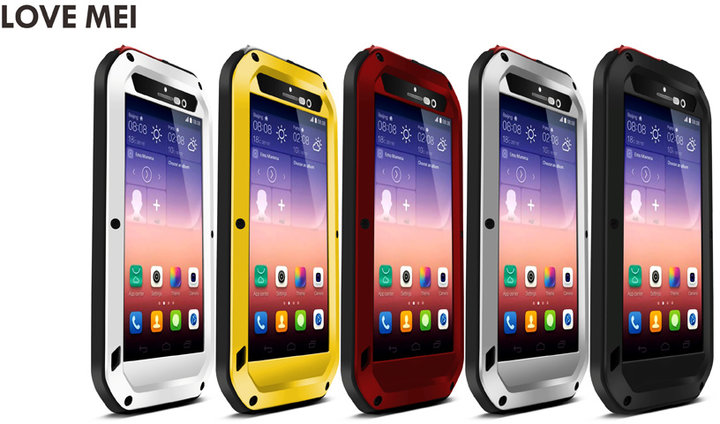 Love Mei Case Huawei P7 Three anti Black+Black+Red_875883016