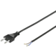 PremiumCord Flexo kabel síťový dvoužilový 230V s vidlicí 2m, černá