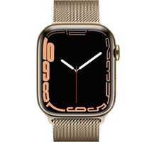 Apple Watch Series 7 Cellular, 45mm, Gold, Stainless Steel, Milanese Loop S pojištěním od Mutumutu dostanete 5 000 Kč zpět - více ZDE