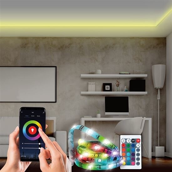 Solight wifi Smart LED světelný pás, RGB, 5m, sada s adaptérem a dálkovým ovladačem_487426219